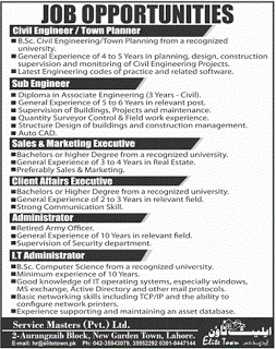 Civil Engineering Jobs in Services Master (Pvt.) Ltd., Lahore, Pakistan