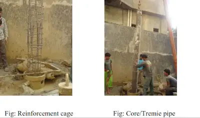 Steel Cage Lowering and Tremie Pipe Steel Cage Lowering and Tremie Pipe