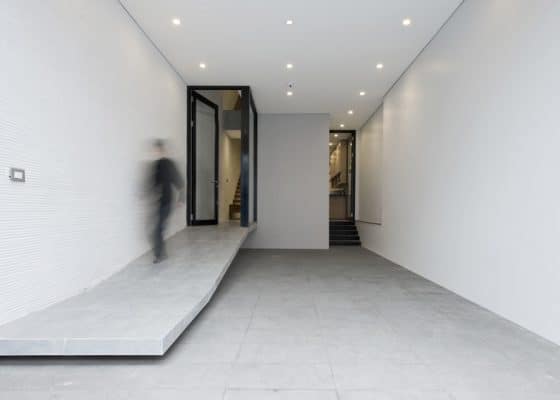 Raised platform leading to the main entrance door