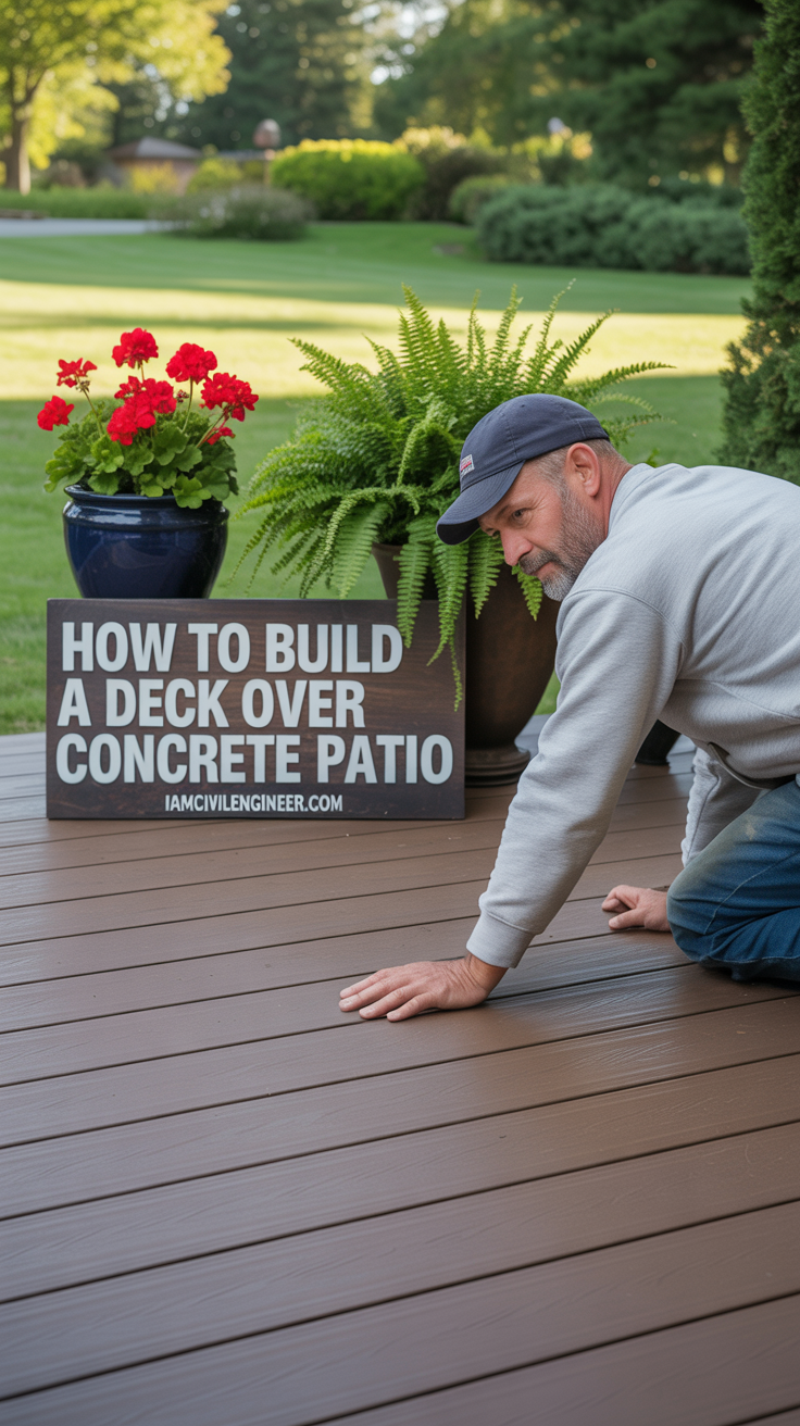 How To Build a Deck Over a Concrete Patio - Iamcivilengineer